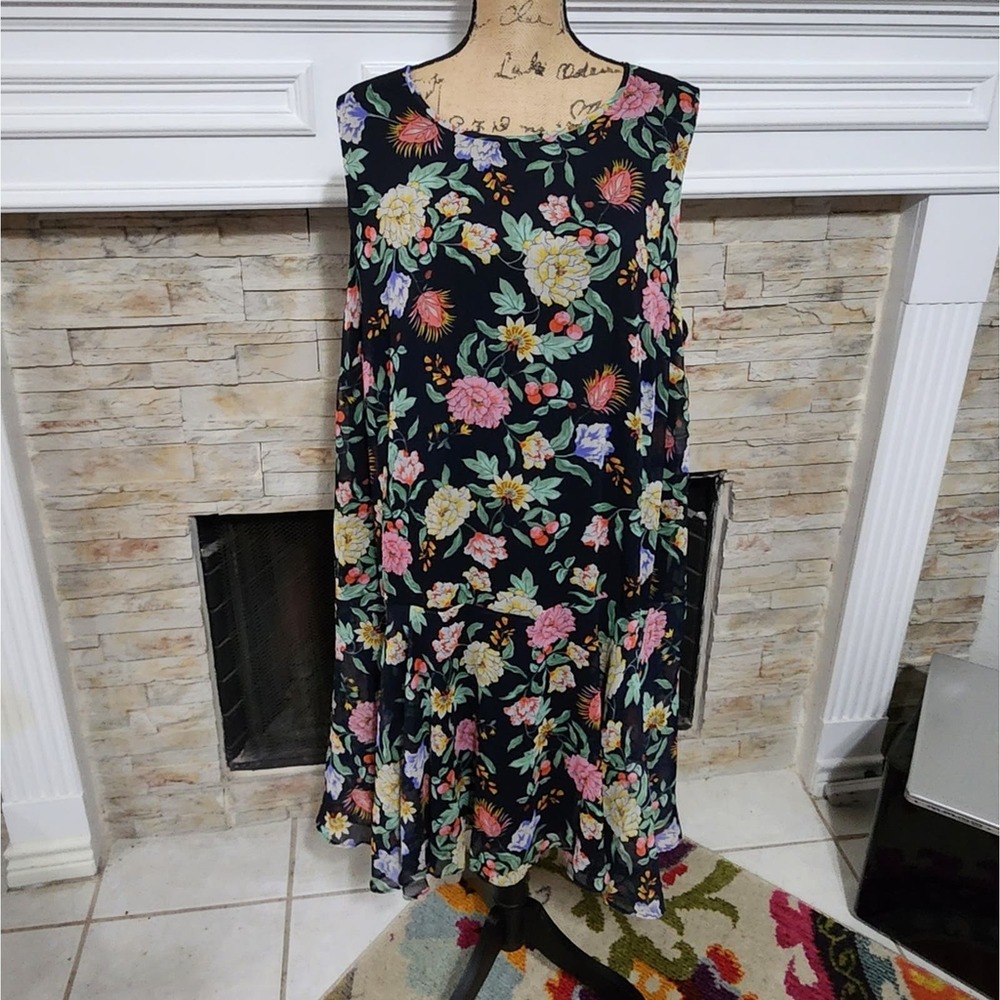 Tommy Hilfiger floral drop waist ruffle dress plus size 16W 20W new!!!